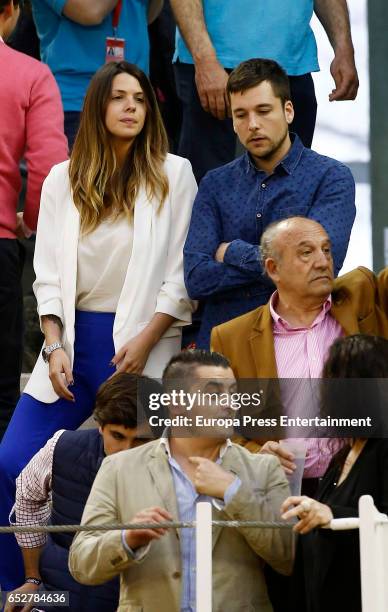 Laura Matamoros and Benji Aparicio attend the traditional Spring Bullfighting performance on March 11, 2017 in Illescas, Spain.