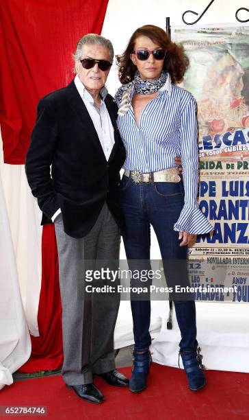 Jaime Ostos and Maria Angeles Grajal attend the traditional Spring Bullfighting performance on March 11, 2017 in Illescas, Spain.