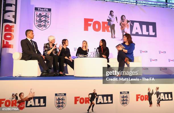 Martin Glenn, Football Association Chief Executive, Baroness Sue Campbell, Head of Womens Football, Kelly Simmons, Director of Football Participation...