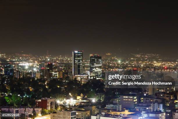 mexico city at night - mexico city imagens e fotografias de stock