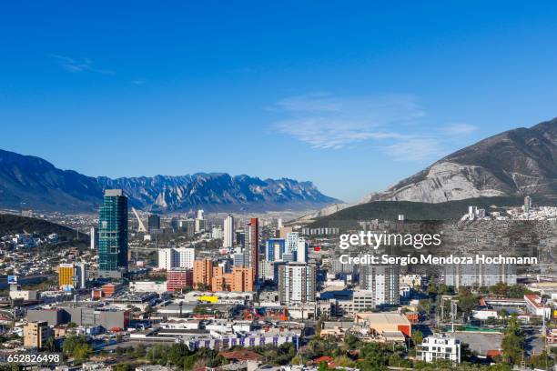 monterrey, mexico and the sierra madre oriental panorama - monterrey mexico photos et images de collection