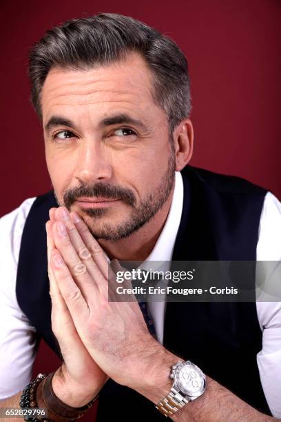 Presenter Olivier Minne poses during a portrait session in Paris, France on .