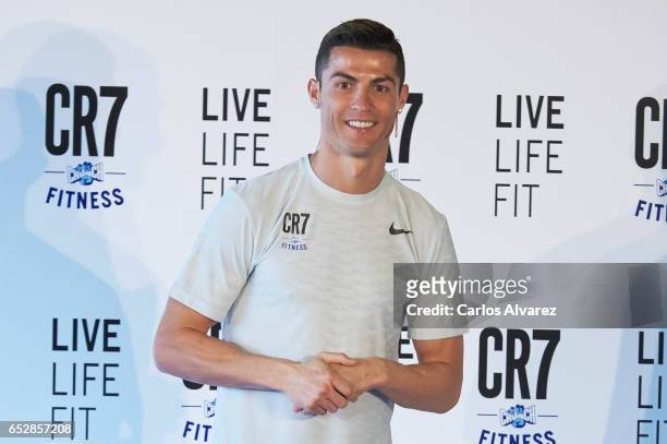 Cristiano Ronaldo of Real Madrid CF presents CR7 Fitness Gyms on March 13, 2017 in Madrid, Spain.