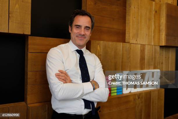 French Alexis de Gemini, CEO of Deezer France, poses in Paris, on March 13, 2017. Fnac and Deezer have entered into an alliance that aims to give a...