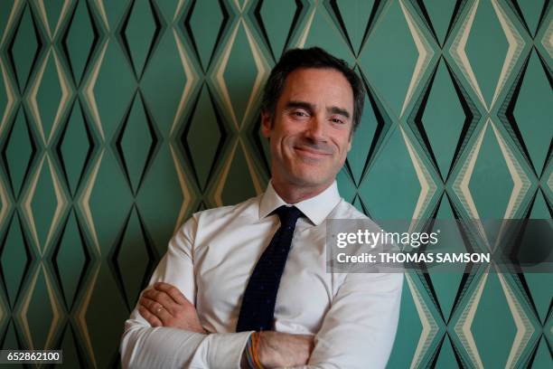 French Alexis de Gemini, CEO of Deezer France, poses in Paris, on March 13, 2017. Fnac and Deezer have entered into an alliance that aims to give a...