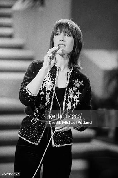 English singer Kiki Dee performing on a TV show, January 1981.