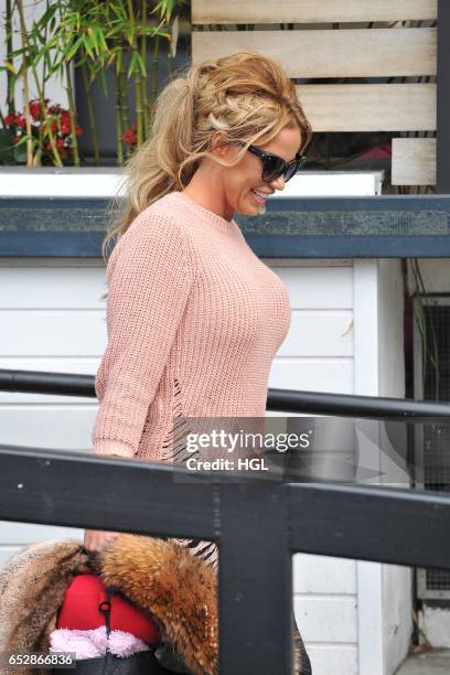 Katie Price seen leaving the ITV Studios after the Loose Women show on March 13, 2017 in London, England.