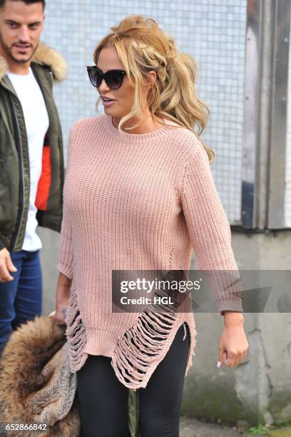 Katie Price seen leaving the ITV Studios after the Loose Women show on March 13, 2017 in London, England.