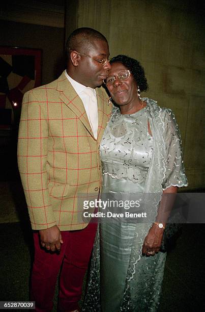 British artist and filmmaker Steve McQueen with his mother Mary McQueen at the Turner Prize awards ceremony, held at the Tate Britain gallery,...