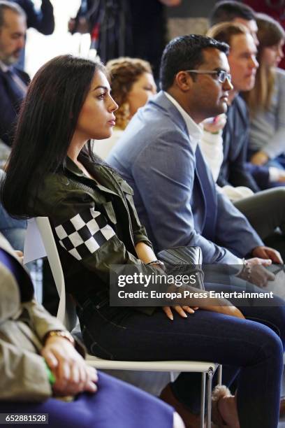 Cristiano Ronaldo's girlfriend Georgina Rodriguez attends the presentation of CR7 Fitness Gyms on March 13, 2017 in Madrid, Spain.