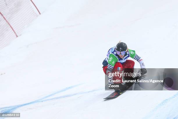 Charlotte Bankes of France wins the silver medal during the FIS Freestyle Ski & Snowboard World Championships Team Snowboardcross on March 13, 2017...