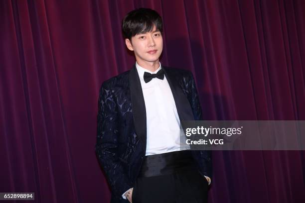 South Korean actor Park Hae-Jin attends his wax figure unveiling ceremony at Madame Tussauds on March 13, 2017 in Hong Kong, Hong Kong.