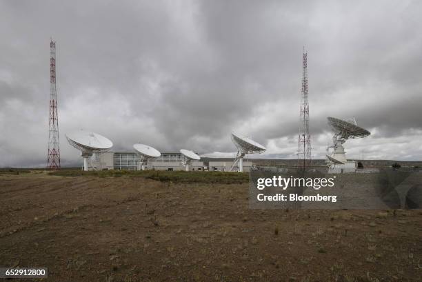 The Bolivian Space Agency Amachuma Ground Station stands in Achocalla, La Paz Department, Bolivia, on Wednesday, March 1, 2017. Created in 2010, the...