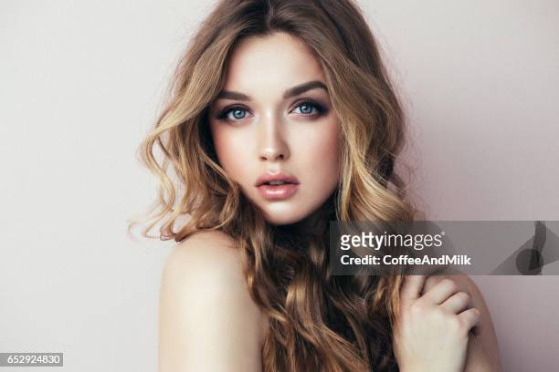 portrait of beautiful woman - hair model female stock pictures, royalty-free photos & images
