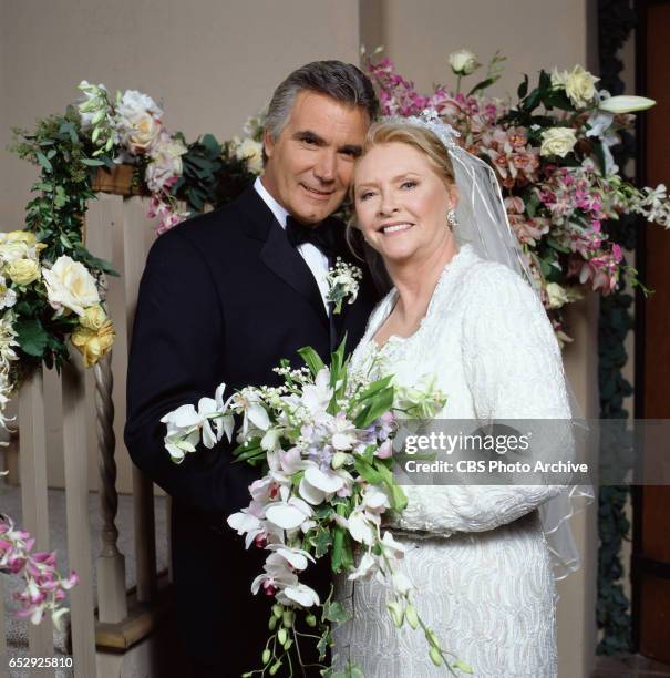 The CBS daytime drama, The Bold and the Beautiful. John McCook and Susan Flannery prepare for their wedding in the fall of 1997. Image dated...