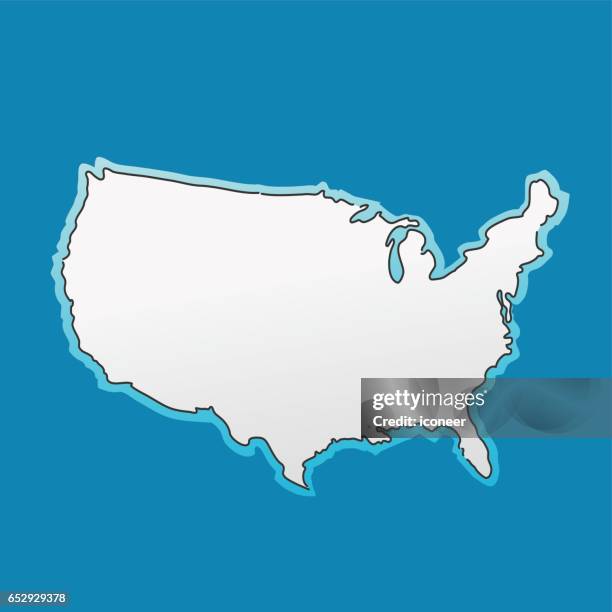 usa grey gradient scribble map on blueprint background - current state stock illustrations