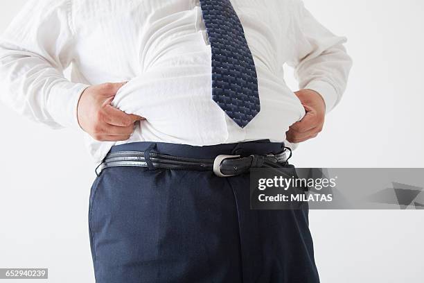 middle-aged of japanese man wearing a suit - fat man in suit stock pictures, royalty-free photos & images