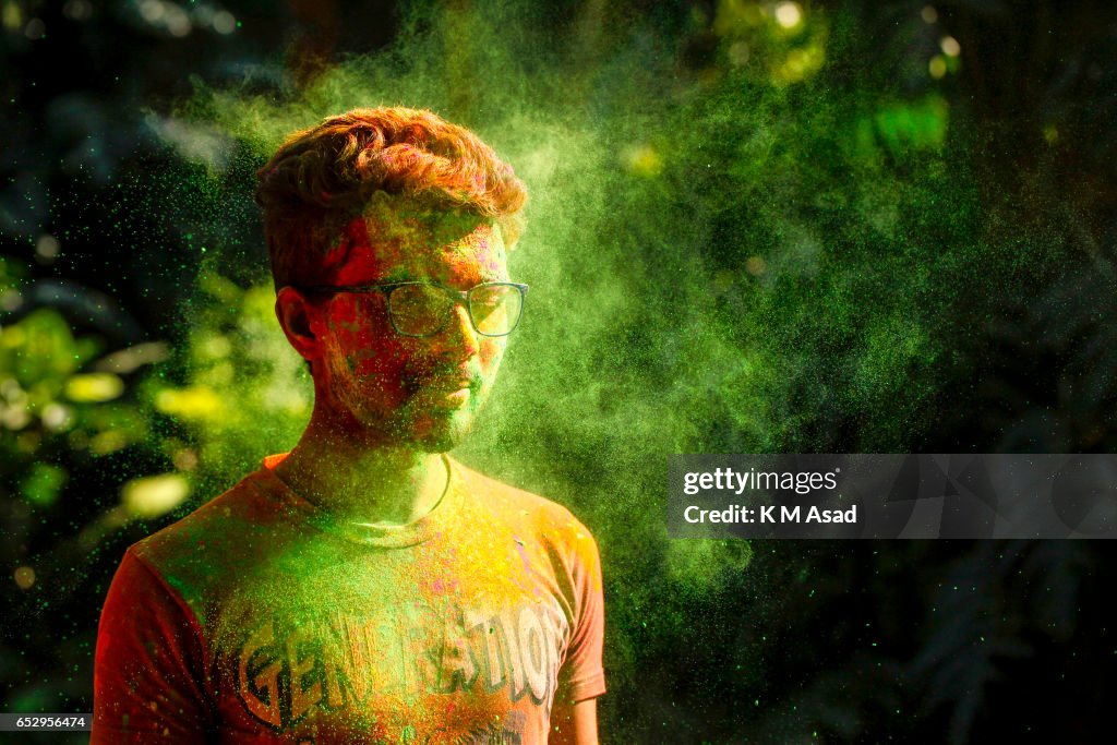 Dhaka University fine Art Students celebrate the Holi...