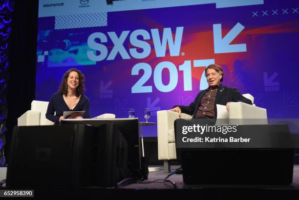 Choreographer Amy Kurzweil and author Ray Kurzweil speak onstage at 'Ray and Amy Kurzweil on Collaboration and the Future ' during 2017 SXSW...
