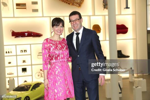 Sonja Lechner and Willi Bonke pose during the Gentlemen Art Lunch at Pinakothek der Moderne on March 13, 2017 in Munich, Germany.