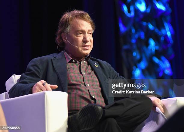 Author Ray Kurzweil speaks onstage at 'Ray and Amy Kurzweil on Collaboration and the Future ' during 2017 SXSW Conference and Festivals at Austin...