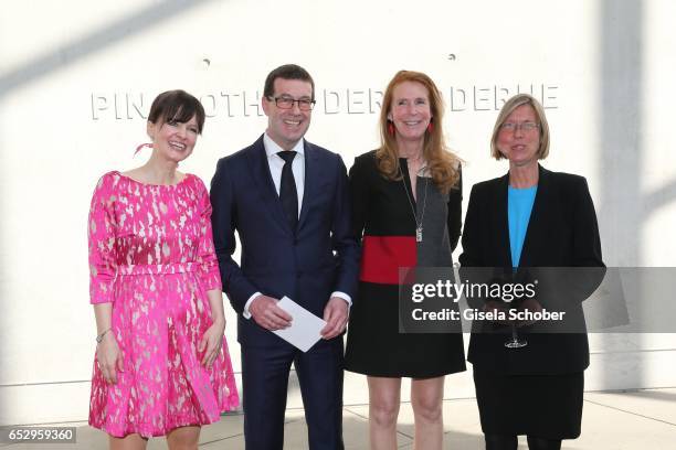 Sonja Lechner , Willi Bonke, CEO of Premium Cars Rosenheim, Alexandra von Arnim , Angelika Nollert during the Gentlemen Art Lunch at Pinakothek der...