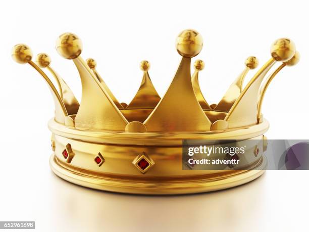 ilustrações de stock, clip art, desenhos animados e ícones de golden crown decorated with red gems - medieval queen crown