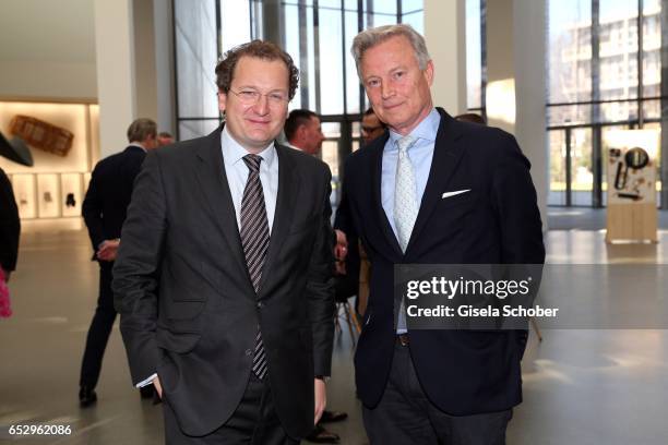 Rupert Keim and Michael Dahm during the Gentlemen Art Lunch at Pinakothek der Moderne on March 13, 2017 in Munich, Germany.