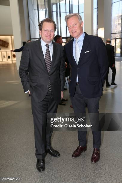 Rupert Keim and Michael Dahm during the Gentlemen Art Lunch at Pinakothek der Moderne on March 13, 2017 in Munich, Germany.