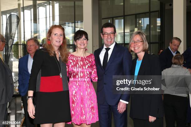 Alexandra von Arnim, Sonja Lechner , Willi Bonke, CEO of Premium Cars Rosenheim and Angelika Nollert during the Gentlemen Art Lunch at Pinakothek der...