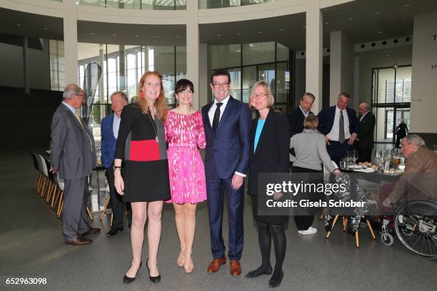 Alexandra von Arnim, Sonja Lechner , Willi Bonke, CEO of Premium Cars Rosenheim and Angelika Nollert during the Gentlemen Art Lunch at Pinakothek der...