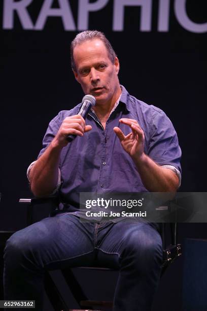 Sebastian Junger speaks onstage during the "Nat Geo Further Base Camp" At SXSW 2017 - Day 4 on March 13, 2017 in Austin, Texas.