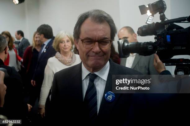 Former catalan President ARTUR MAS after holding a press conference in Barcelona, Spain on 13 March after Spanish constitutional court announced...