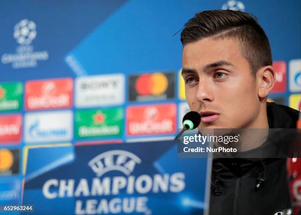 Paulo Dybala during the press conference before Champions League match between Juventus v Porto, in Turin, on March 13, 2016