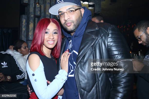 Cardi B and Fleejus attend Tanduay After Party With Cardi B And Dave East at The Griffin on March 12, 2017 in New York City.