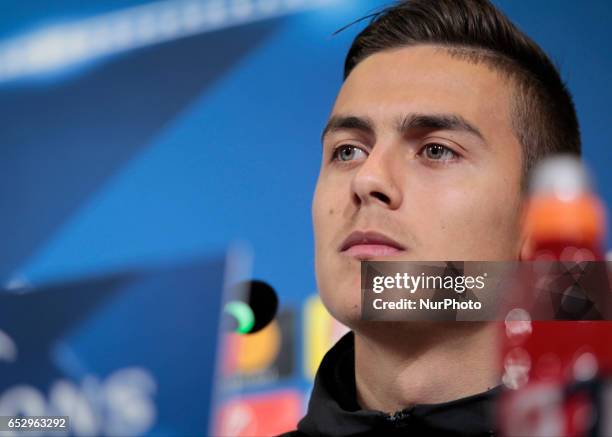 Paulo Dybala during the press conference before Champions League match between Juventus v Porto, in Turin, on March 13, 2016