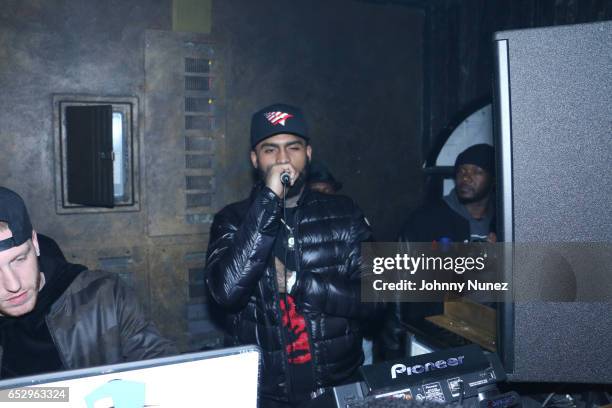 Dave East performs during Tanduay After Party With Cardi B And Dave East at The Griffin on March 12, 2017 in New York City.