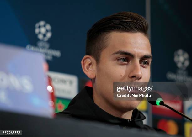 Paulo Dybala during the press conference before Champions League match between Juventus v Porto, in Turin, on March 13, 2016