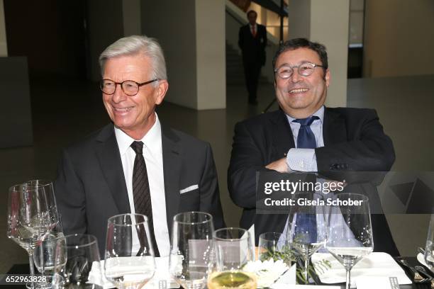 Wolfgang Schnell and Dr. Frank Werner during the Gentlemen Art Lunch at Pinakothek der Moderne on March 13, 2017 in Munich, Germany.