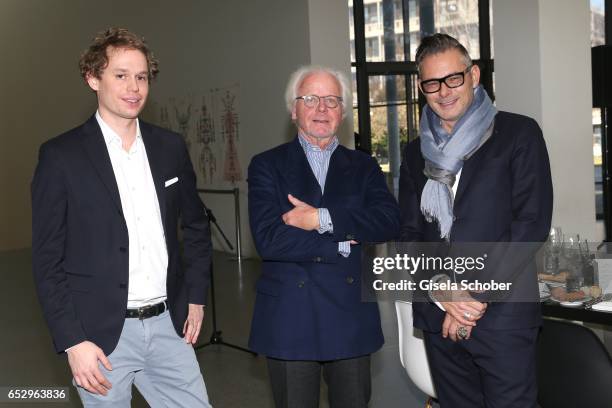 Dr. Guenter Hackenberg and Guido Redlich during the Gentlemen Art Lunch at Pinakothek der Moderne on March 13, 2017 in Munich, Germany.