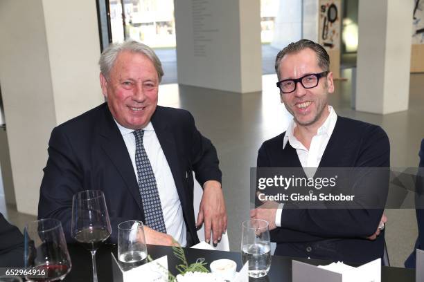 Gerhard Woehrl and Dr. Roger Diederen during the Gentlemen Art Lunch at Pinakothek der Moderne on March 13, 2017 in Munich, Germany.