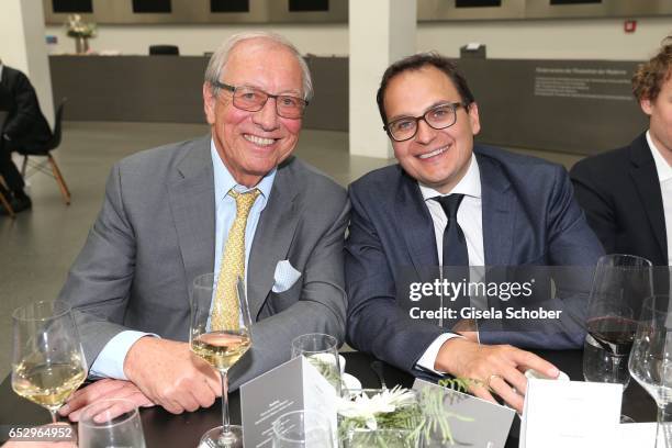 Eduard "Edi" Reinbold and Stefan Aichbauer during the Gentlemen Art Lunch at Pinakothek der Moderne on March 13, 2017 in Munich, Germany.