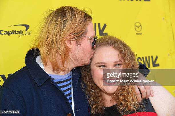Actress Danielle Macdonald and director Geremy Jasper attend the "Patti Cake$" premiere 2017 SXSW Conference and Festivals on March 13, 2017 in...