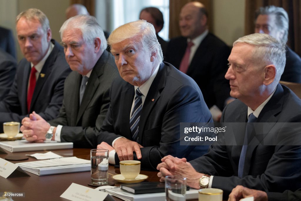 President Donald Trump Meets With Members Of His Cabinet