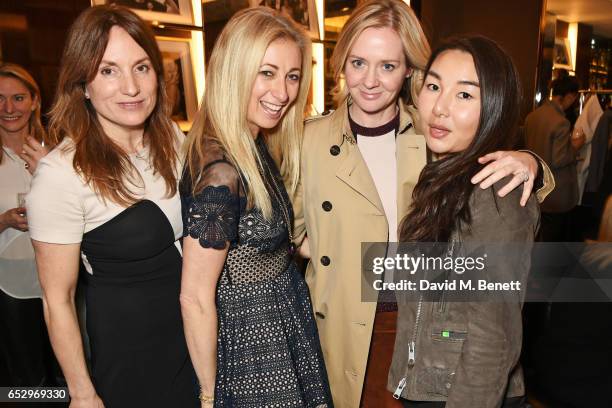 Emily Oppenheimer, Jenny Halpern-Prince, Kate Reardon and MIASUKI founder Mia S. Lei attend a cocktail party at the Bulgari Hotel London to celebrate...