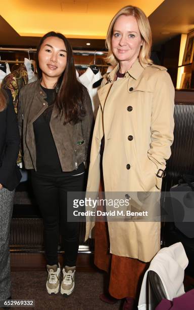 Founder Mia S. Lei and Kate Reardon attend a cocktail party at the Bulgari Hotel London to celebrate the launch of MIASUKI at Harrods on March 13,...