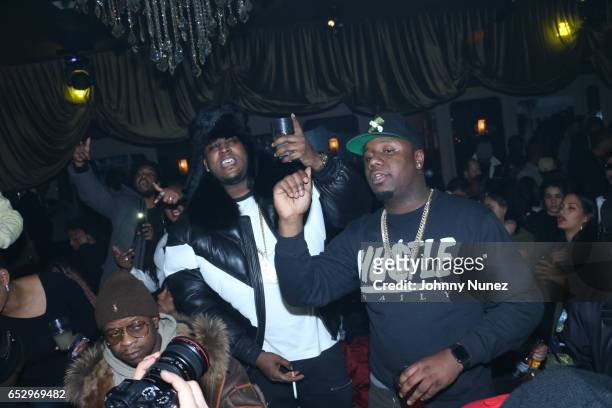 Oun P and Murda Mook perform during Tanduay After Party With Cardi B And Dave East at The Griffin on March 12, 2017 in New York City.