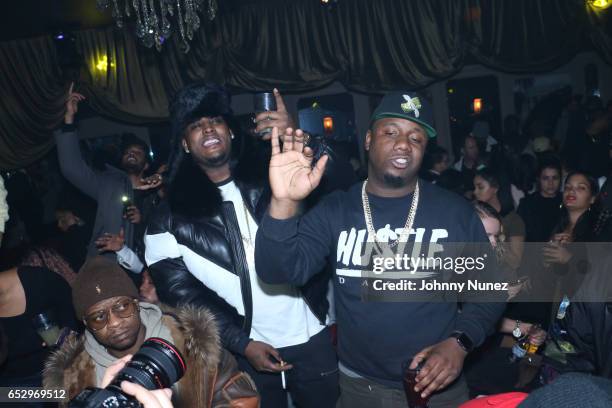 Drewski, Oun P and Murda Mook perform during Tanduay After Party With Cardi B And Dave East at The Griffin on March 12, 2017 in New York City.