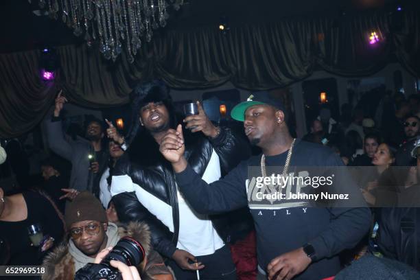 Oun P and Murda Mook perform during Tanduay After Party With Cardi B And Dave East at The Griffin on March 12, 2017 in New York City.