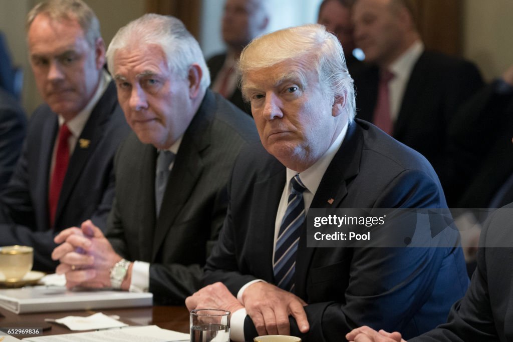 President Donald Trump Meets With Members Of His Cabinet